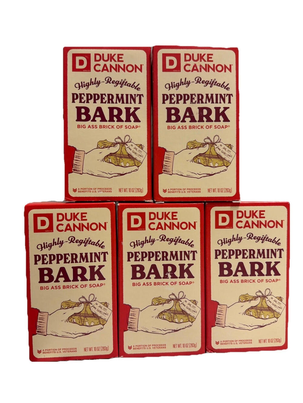 Duke Cannon Peppermint Bark Scent Bar Soap Holiday Collection 10 oz 5 Pack